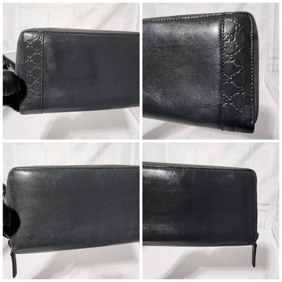 Authentic Gucci GG Signature Leather Continental Wallet Grey - Picture 6 of 12